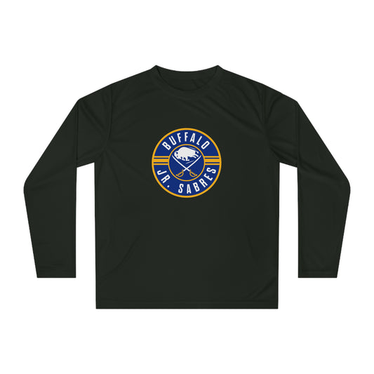 Jr Sabres Blue Youth Long Sleeve Performance Shirt