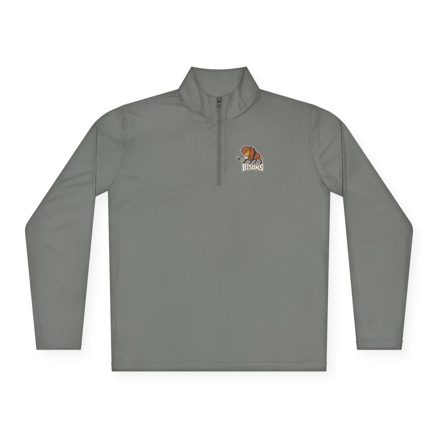 Bison logo Adult Performance Quarter Zip Pullover
