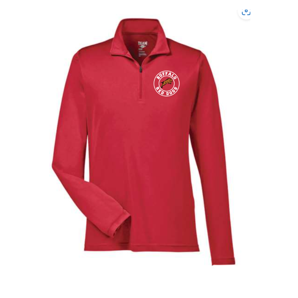 Red Dogs Adult Performance Quarter Zip Pullover